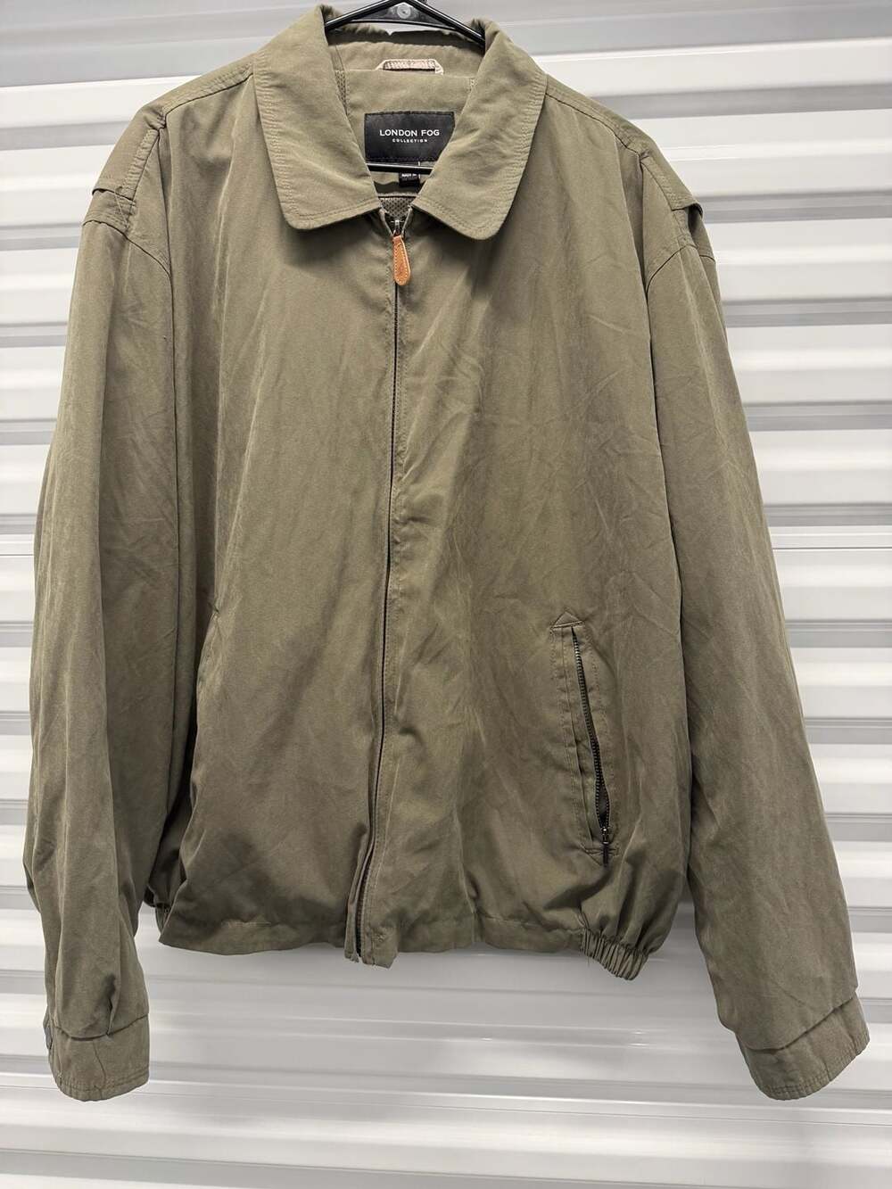 London Fog Collection Men's Zip-Front Golf Jacket in Olive Green